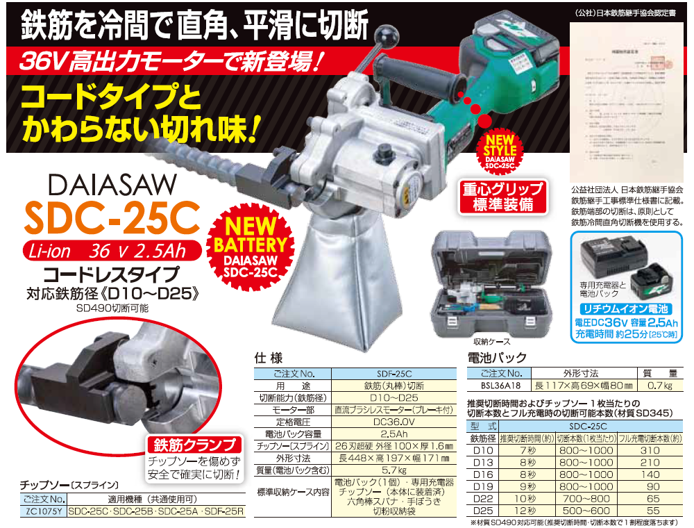 製品一覧 油圧工具 鉄筋冷間直角切断機 - 株式会社ダイア